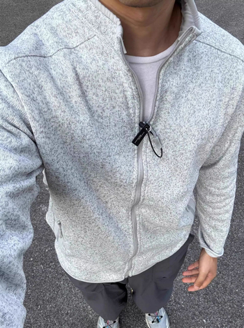 Мъжко флийс яке Harajuku с висока яка и цип – свободна кройка, полиестерна материя