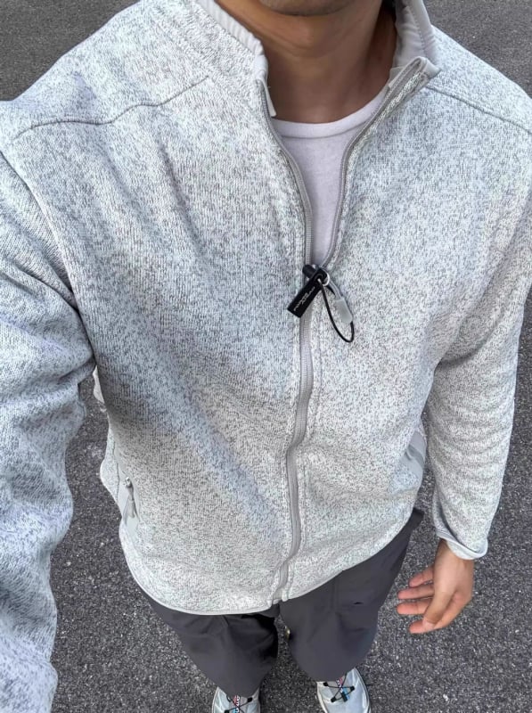Мъжко флийс яке Harajuku с висока яка и цип – свободна кройка, полиестерна материя
