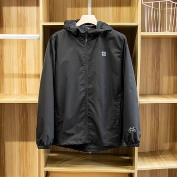 Ветроустойчиво яке с качулка, цип, 100% полиестер, есен за мъже
