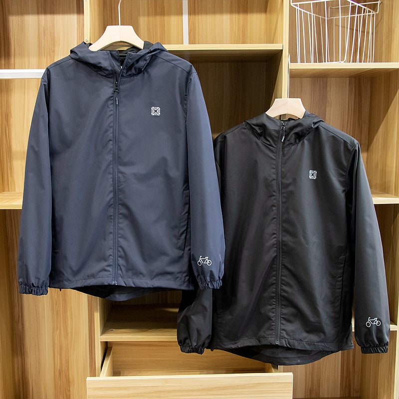 Ветроустойчиво яке с качулка, цип, 100% полиестер, есен за мъже