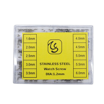 Óra hátsó fedél csavarok – Time Chi rozsdamentes acél Phillips csavarok, dobozos készlet, 1 db, óraszervizhez
