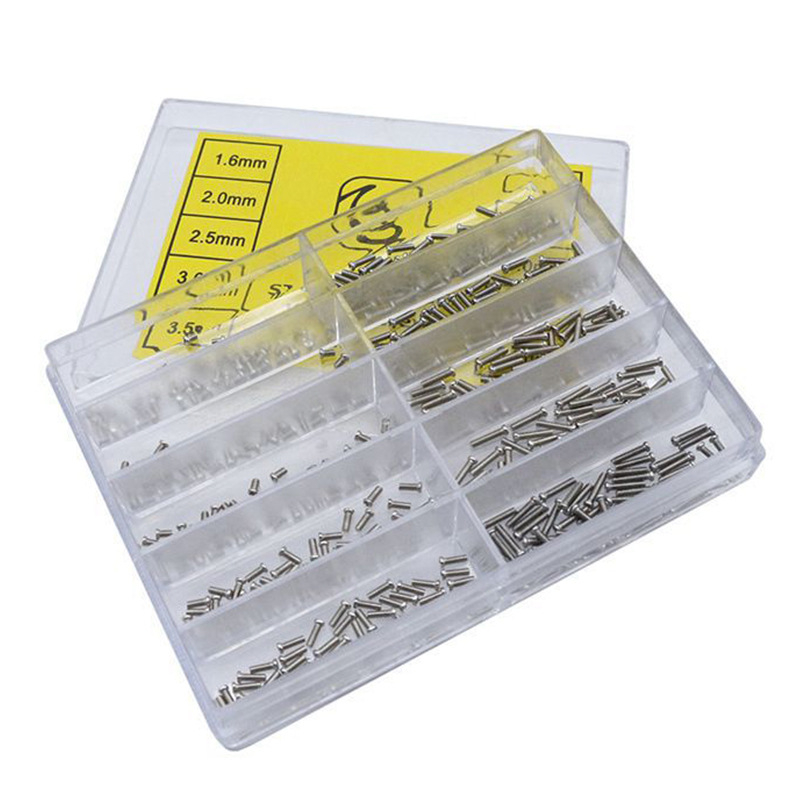 Óra hátsó fedél csavarok – Time Chi rozsdamentes acél Phillips csavarok, dobozos készlet, 1 db, óraszervizhez