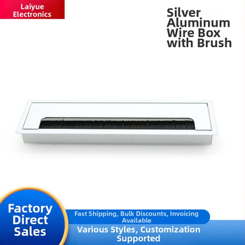 Integrēta kabelu vadības kaste biroja galdam no alumīnija sakausējuma, taisnstūra forma