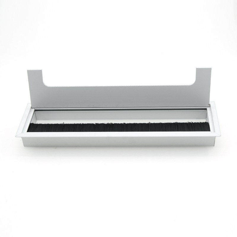 Integrēta kabelu vadības kaste biroja galdam no alumīnija sakausējuma, taisnstūra forma