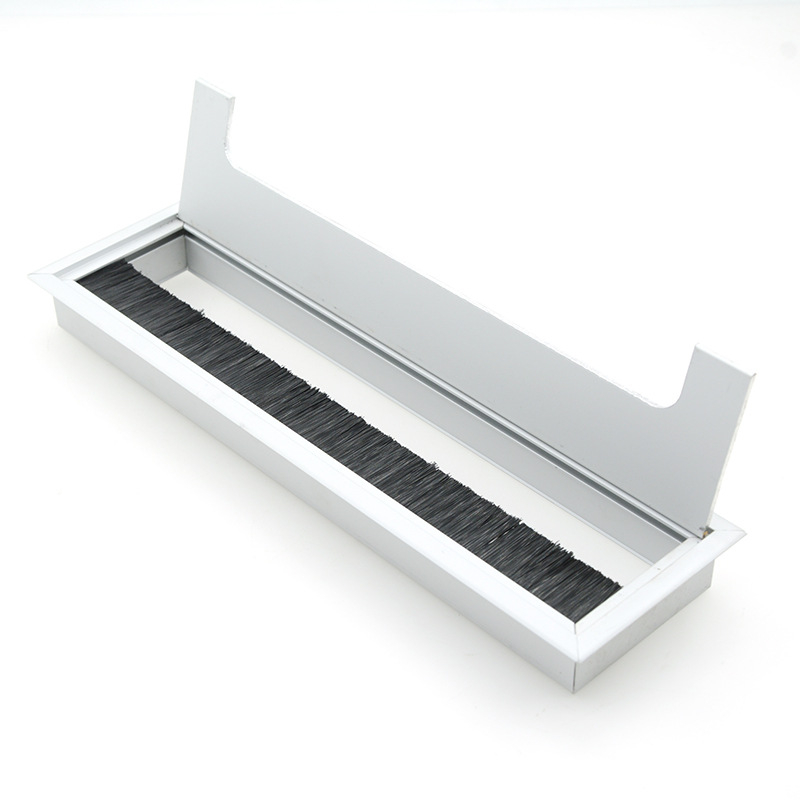 Integrēta kabelu vadības kaste biroja galdam no alumīnija sakausējuma, taisnstūra forma