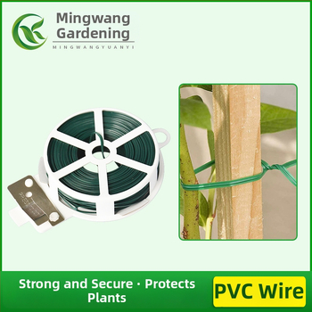 Kertkötözők a kapaszkodó növények rögzítésére, önzáró kötöző zsinórok PVC- és vasdrótból, 0,7–0,8 mm vastagság; alkalmas kertben, elektromos berendezéseknél és kézművességhez