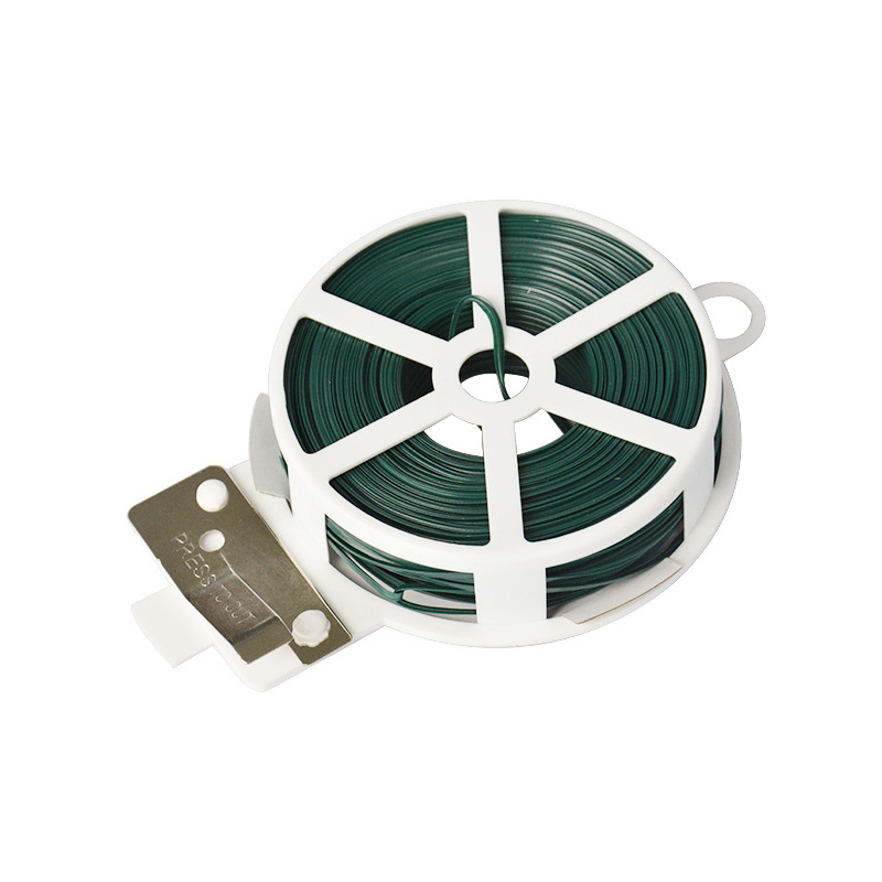 Kertkötözők a kapaszkodó növények rögzítésére, önzáró kötöző zsinórok PVC- és vasdrótból, 0,7–0,8 mm vastagság; alkalmas kertben, elektromos berendezéseknél és kézművességhez