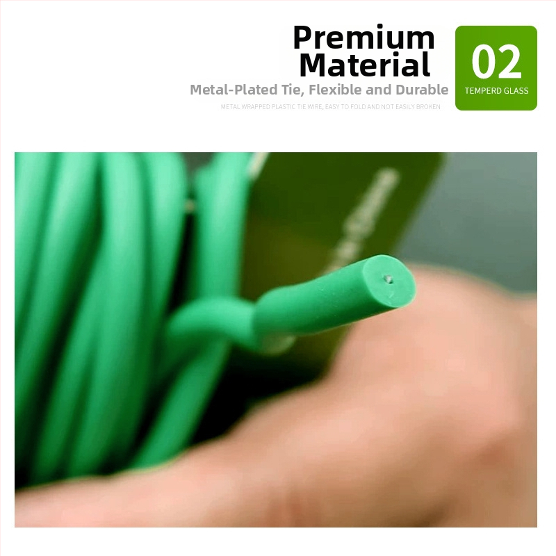 Kohandatud plastikuga kaetud aiandussidetraat; sobib ronivate rooside ja teiste taimede jaoks, raudtraadiga toega toetus ja sidumis köied.