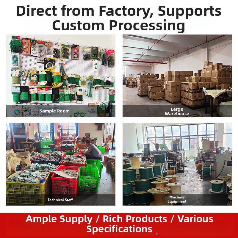 Kohandatud plastikuga kaetud aiandussidetraat; sobib ronivate rooside ja teiste taimede jaoks, raudtraadiga toega toetus ja sidumis köied.