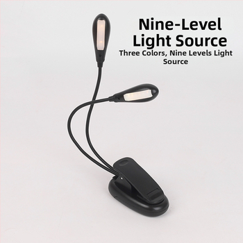 Divgalvaina LED klipu lampiņa mācībām, acu aizsardzība, USB barošana, gaisma notīm un klavierēm