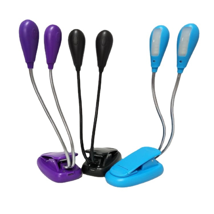 Divgalvaina LED klipu lampiņa mācībām, acu aizsardzība, USB barošana, gaisma notīm un klavierēm