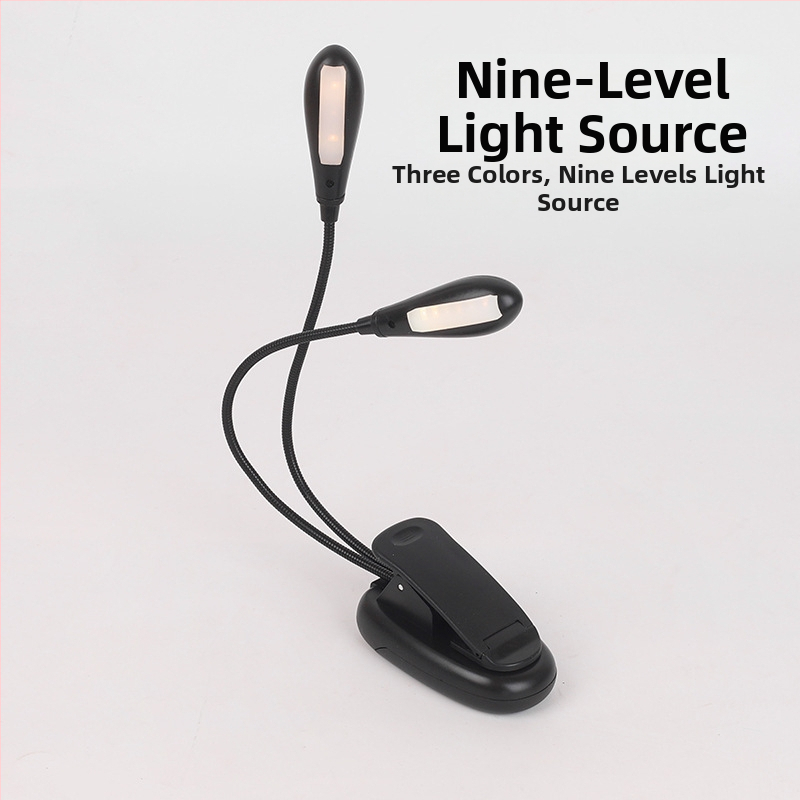 Divgalvaina LED klipu lampiņa mācībām, acu aizsardzība, USB barošana, gaisma notīm un klavierēm