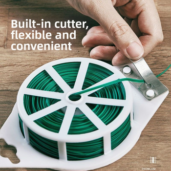 Градински тел за връзване с пластмасово покритие – тричастов комплект за рози, катерещи растения и лози – инструмент за връзване на растения