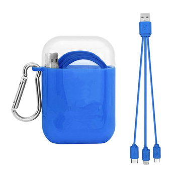 Az autóba való 3–in–1 nejlon töltőkábel USB, gyors töltés 10W-ig, telefontartó és tekerő tároló dobozzal