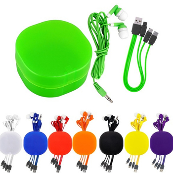 Az autóba való 3–in–1 nejlon töltőkábel USB, gyors töltés 10W-ig, telefontartó és tekerő tároló dobozzal