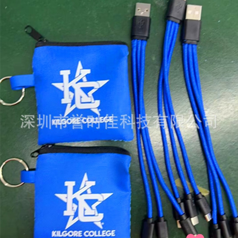 Az autóba való 3–in–1 nejlon töltőkábel USB, gyors töltés 10W-ig, telefontartó és tekerő tároló dobozzal