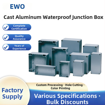 Vonkajšia nepremokavá spojovacia skrinka — hermeticky uzavretá hliníková odlievaná skrinka pre elektrické vodiče a napájanie; vhodné pre terminálne dosky a skrinky s tlačidlami (Značka: Ewo)