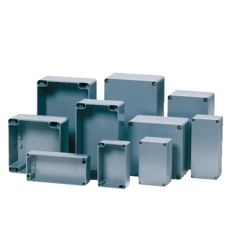 Vonkajšia nepremokavá spojovacia skrinka — hermeticky uzavretá hliníková odlievaná skrinka pre elektrické vodiče a napájanie; vhodné pre terminálne dosky a skrinky s tlačidlami (Značka: Ewo)