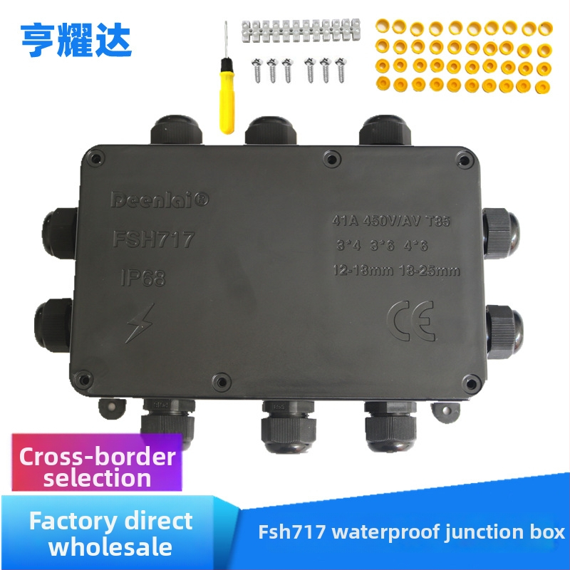 Hengyoda vonkajšia IP68 uzavretá elektrická rozvodná krabica, priemer vodiča 4–15 mm, pre LED osvetľovacie vodiče