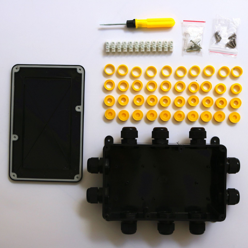 Hengyoda vanjska IP68 zaptivena električna kutija za razdvajanje, promjer vodova 4–15 mm, za LED rasvjetne žice