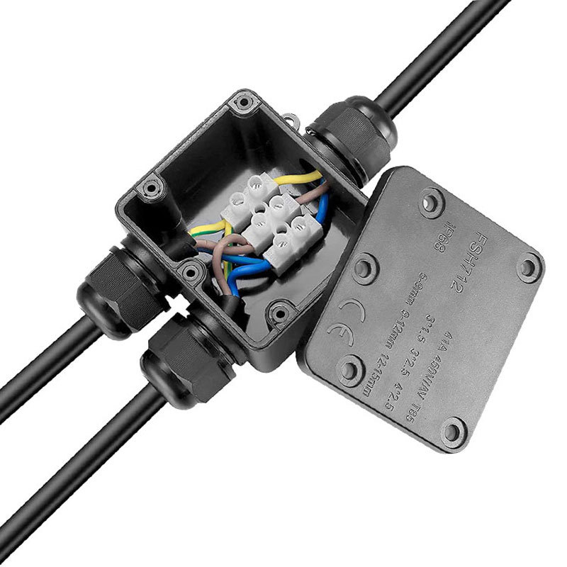 Cutie de joncțiune pentru cabluri cu trei căi IP68, impermeabilă, pentru exterior