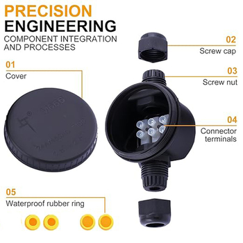 Jiabinlai IP66 kruhová vonkajšia vodotesná rozvodová skrinka, 1 vstup 1 výstup