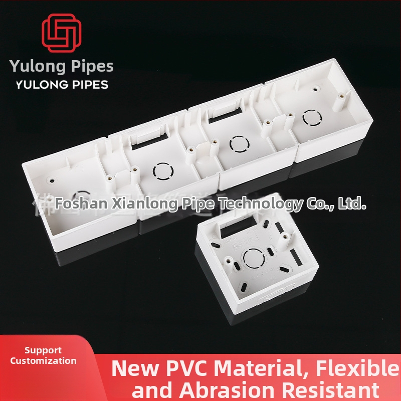 YLONG PVC hrubý 86-typ panel prepínača a zásuvky s povrchovo montovaným spodným boxom