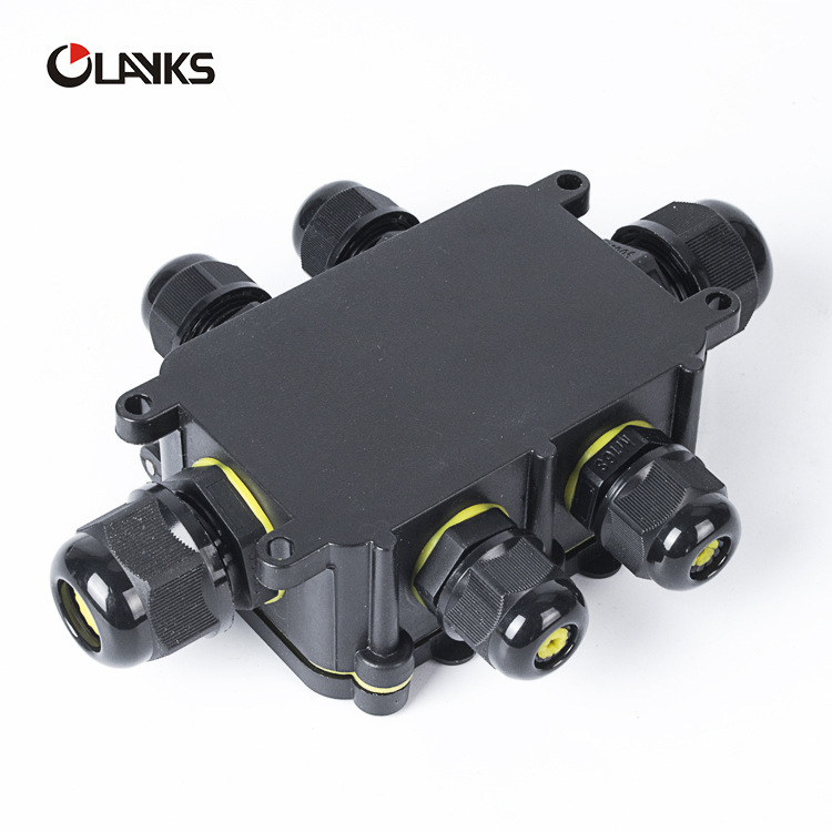 LED vodootporna kutija za spojnice – serija M686, šest priključaka, IP68, spajanje, kućište od PC-a