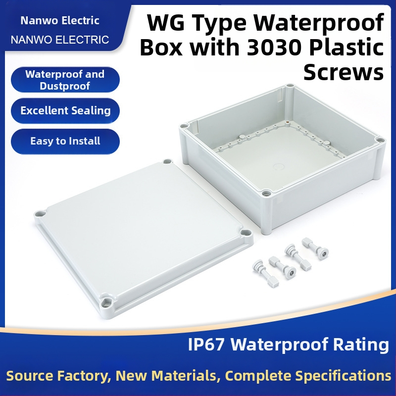 WG typ ABS vodotesný spojovací box, plastový, skrutkové tesnenie, prachotesný, pre vnútorné a vonkajšie elektrické inštalácie