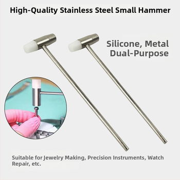 Чук за ремонт на часовници с кръгла глава, двойно предназначение, никелирана въглеродна стомана, дръжка от стомана, 0.08 кг