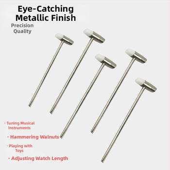 Чук за ремонт на часовници с кръгла глава, двойно предназначение, никелирана въглеродна стомана, дръжка от стомана, 0.08 кг