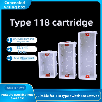 118-typ skrytý box pre domáce vypínače a zásuvky – skryté vedenie, kompatibilný so základnou vypínača, Double Goose