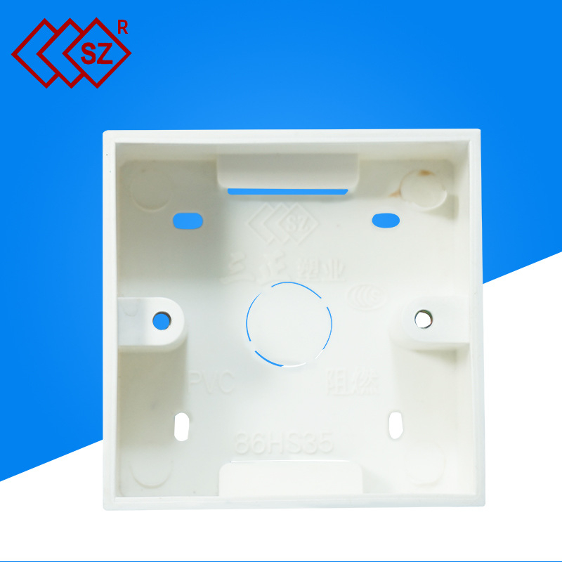 Otvorená krabica na rozvody z PVC, odolná voči ohňu, zosilnený dizajn, na stenu