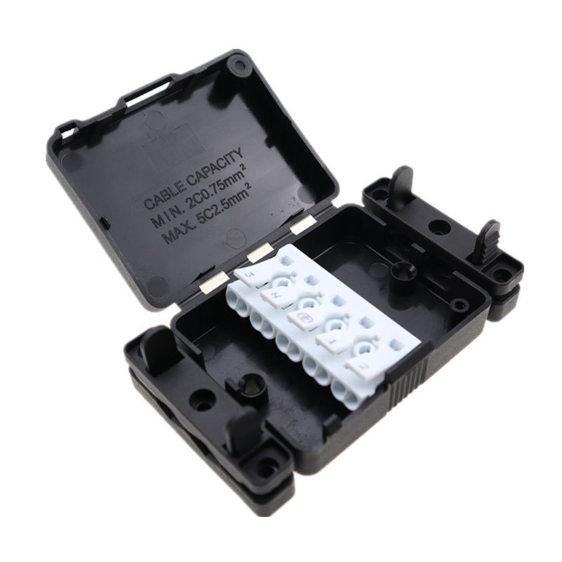 JS528 cutie de conexiuni praf‑rezistentă cu cinci intrări și cinci ieșiri, terminale cu presiune dublă, standard european