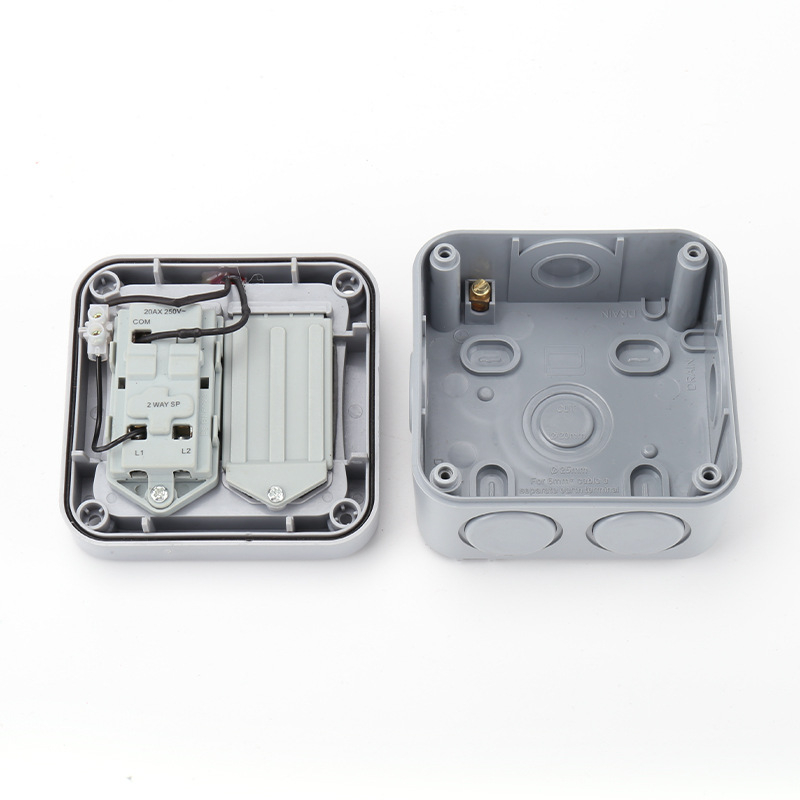 Minte εξωτερικός αδιάβροχος διακόπτης 20A, με κουτί διακλάδωσης προστατευόμενο από πιτσιλίσματα, για κήπο και εσωτερικό μπάνιο