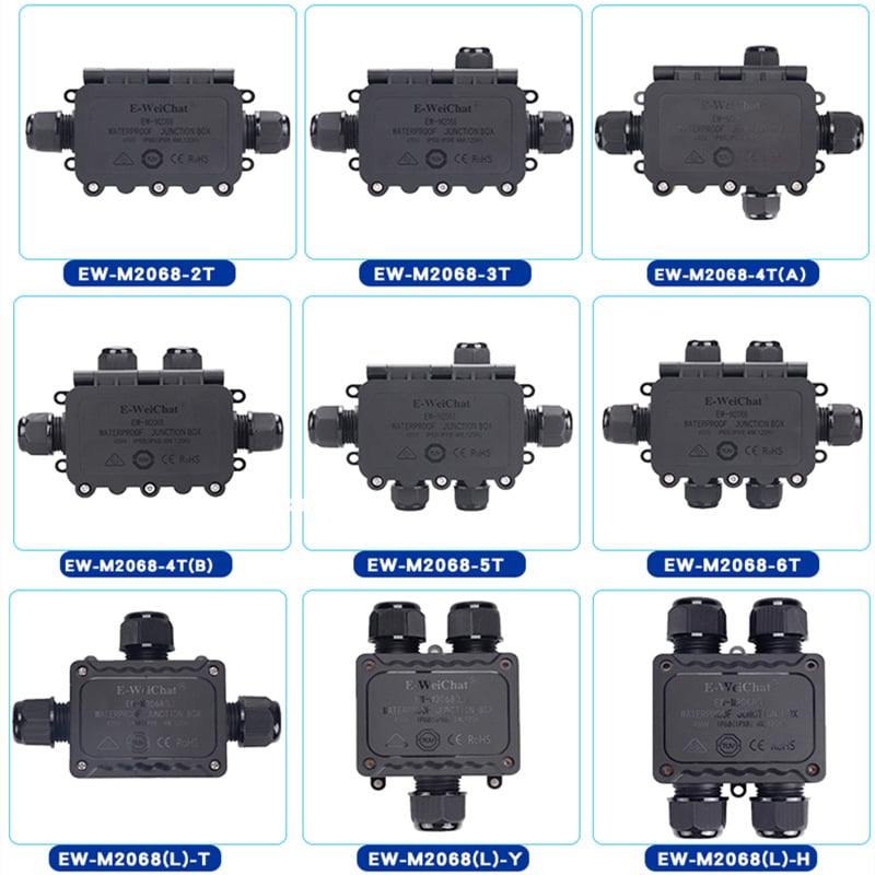 IP68 plastična vodootporna kutija za spojnice, pet-putna, s terminalom, za vanjsku rasvjetu