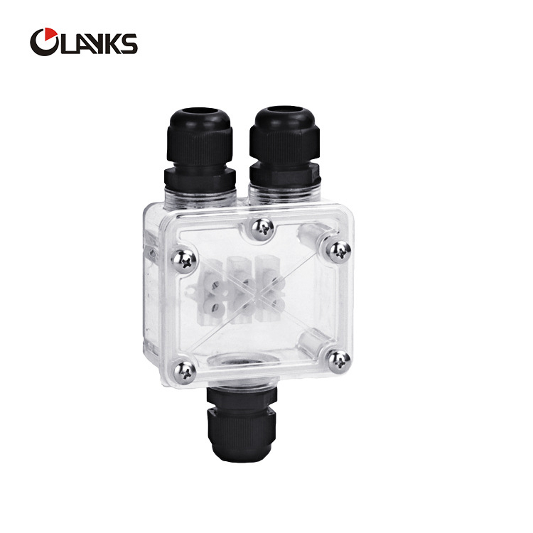 Кутия за свързване за мониторинг, IP68, външна пластмасова квадратна, водоустойчива, 4-пътна кабелна, J-wiring