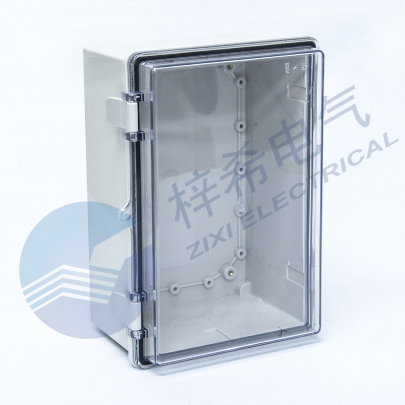 Πλαστικό αδιάβροχο κουτί συνδεσμολογίας, με ανοιγόμενη πόρτα, ABS πλαστικό με διαφανές καπάκι — Μοντέλο ZX-ATE-192914, Μάρκα ZIXI Electrical
