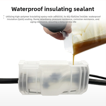 Zemná spojková skrinka pre káble pouličného osvetlenia, model GNYT-M5, značka Gannan, vodotesná, množstvo lepiacej hmoty 2000 g, 1 vstup / 2 výstupy