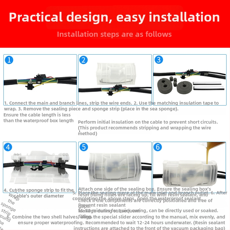 Zemná spojková skrinka pre káble pouličného osvetlenia, model GNYT-M5, značka Gannan, vodotesná, množstvo lepiacej hmoty 2000 g, 1 vstup / 2 výstupy