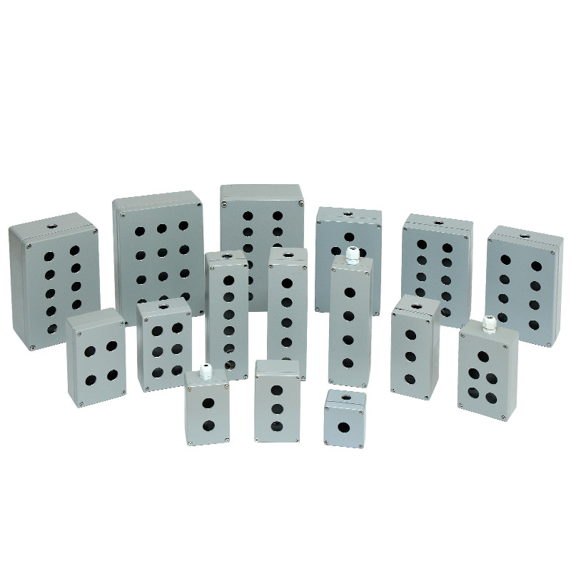 Ovládací box Start/Stop tlačidla, vodotesný, z hliníkovej zliatiny, box s 1/2/3 otvormi, núdzové vypnutie