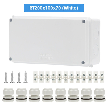 Cutie etanșă IP65 pentru interior/exterior, din ABS, impermeabilă, cu găuri preforate pentru cabluri