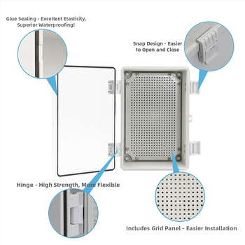 ABS plastový priehľadný vodotesný kryt pre vonkajšie monitorovanie a napájacie zariadenie, uzatvárateľná spojovacia skrinka