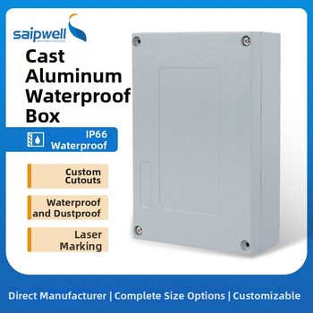 Matná hliníková vodotesná krabica na rozvody s ovládacím tlačidlom