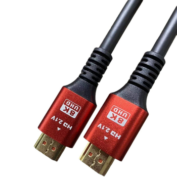 Καλώδιο HDMI (HDMI 2.1) – Ατσάλι με επικάλυψη χαλκού, Χρυσές επαφές, Σταθερός αρσενικός συνδετήρας HDMI