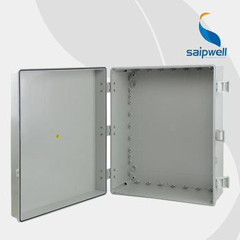 Αδιάβροχο κιβώδιο διακλάδωσης καλωδίων με θήκη μετρητή, τύπος κούμπωμα, με μεντεσέδες, IP66, PC βιομηχανικό πλαστικό, πλάκα 2,5 mm, CE