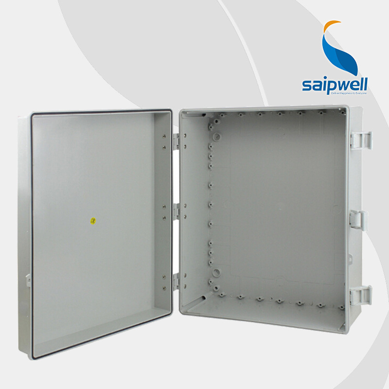 Αδιάβροχο κιβώδιο διακλάδωσης καλωδίων με θήκη μετρητή, τύπος κούμπωμα, με μεντεσέδες, IP66, PC βιομηχανικό πλαστικό, πλάκα 2,5 mm, CE