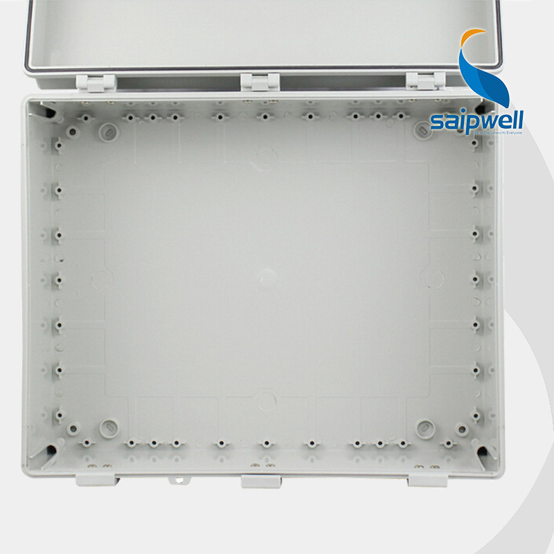 Αδιάβροχο κιβώδιο διακλάδωσης καλωδίων με θήκη μετρητή, τύπος κούμπωμα, με μεντεσέδες, IP66, PC βιομηχανικό πλαστικό, πλάκα 2,5 mm, CE