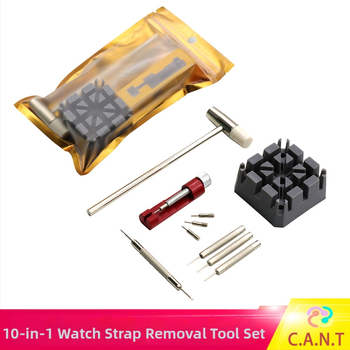 10-in-1 pulksteņu remonta komplekts demontāžai un siksnas garuma regulešanai, plastmasa un metāls, 10 gab., tīrais svars 0.11, pulksteņu remontēšanas instruments