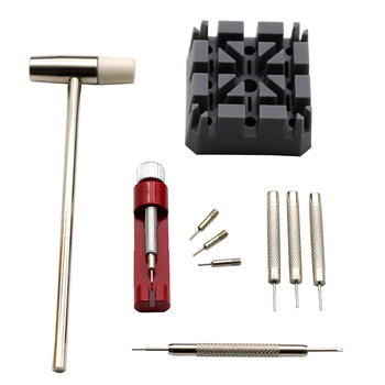 10-in-1 pulksteņu remonta komplekts demontāžai un siksnas garuma regulešanai, plastmasa un metāls, 10 gab., tīrais svars 0.11, pulksteņu remontēšanas instruments